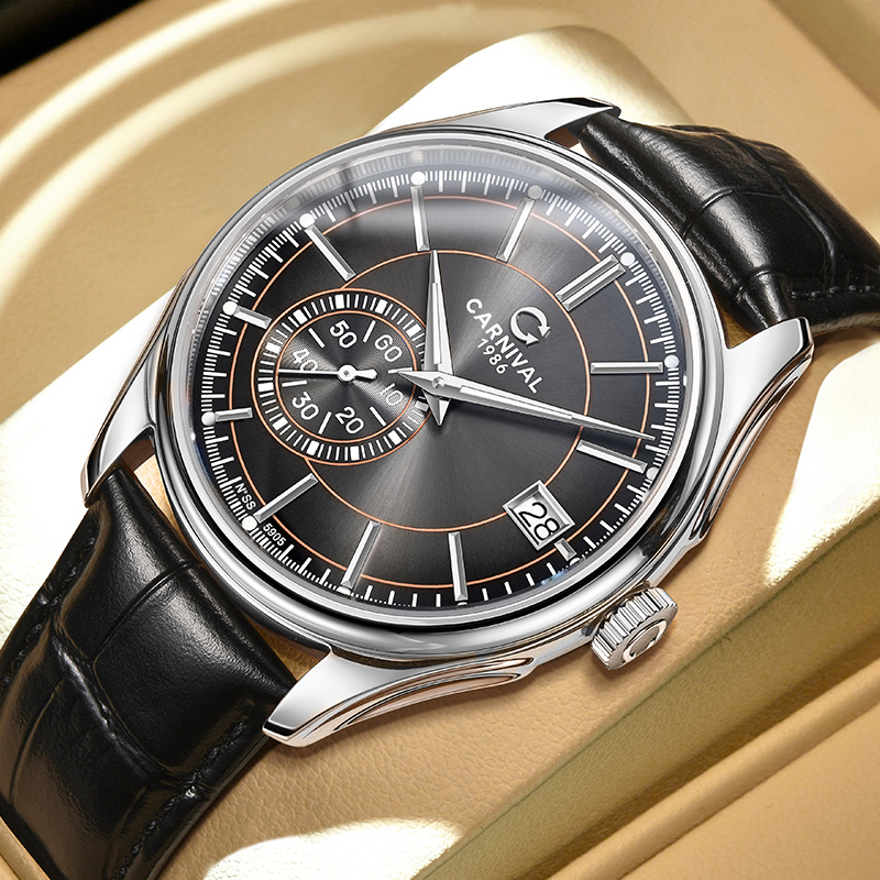 Luxury Watch Second Hand - Reloj Automático CARNIVAL con Esfera Gris,