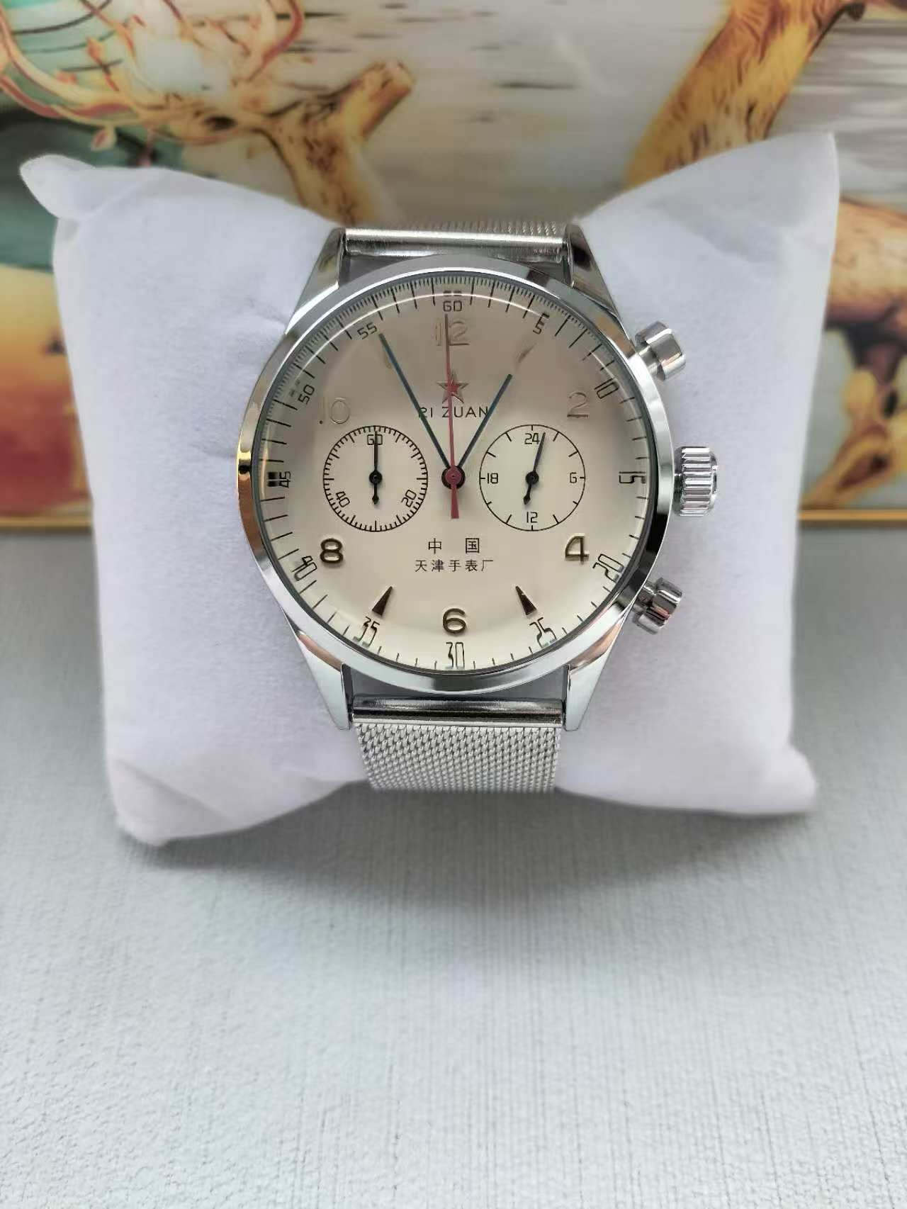 Chronograph Flyback Watch - Seagull 1963 Retro Aviation Chronograph, esfera