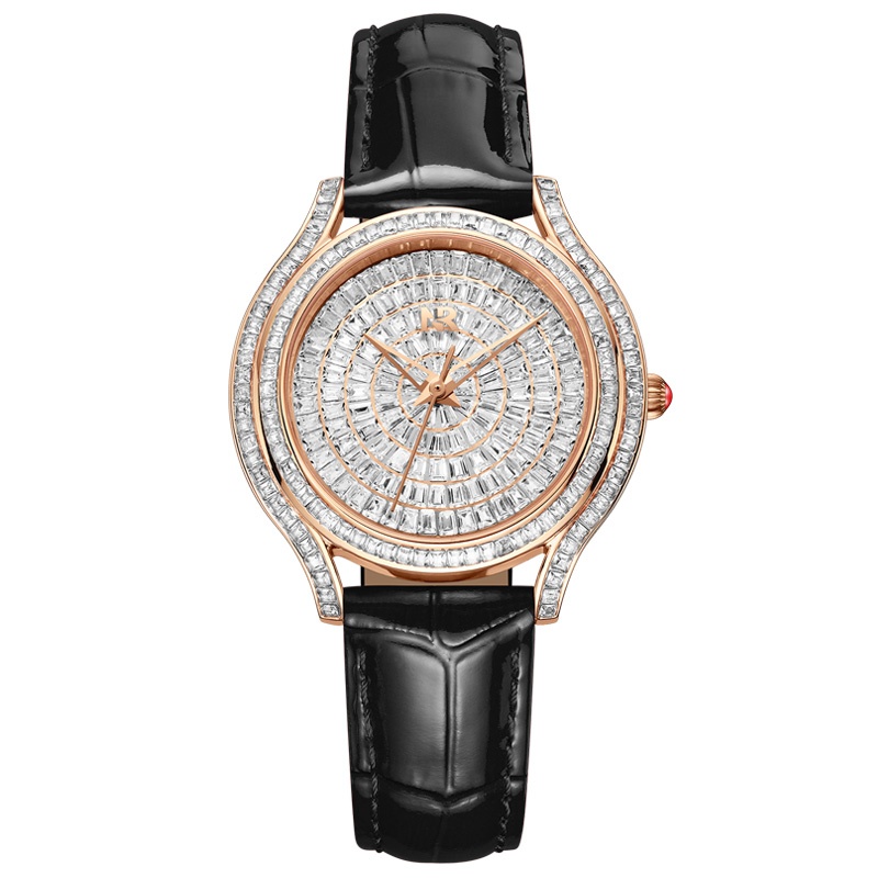 Luxury Watch All Black - Reloj de Cuarzo de Cristal de