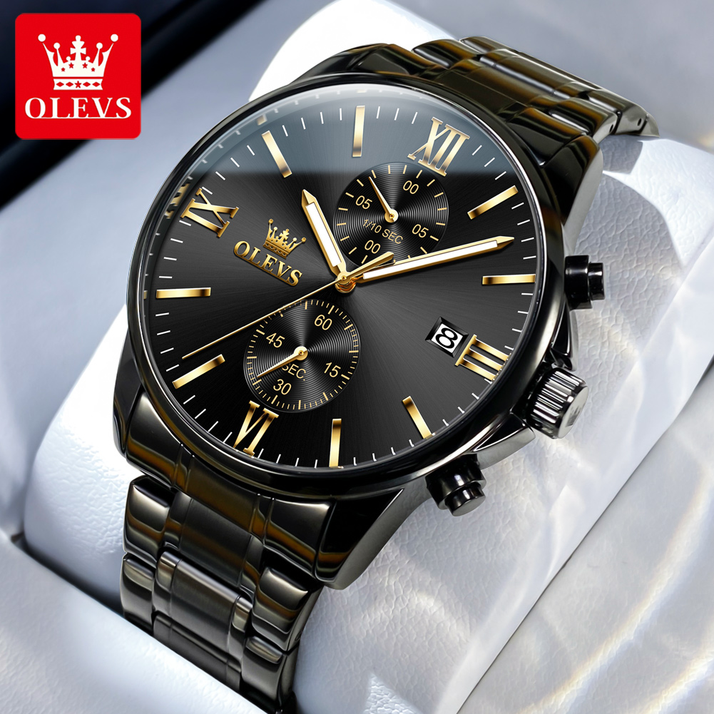 Luxury Watch All Black - OLEVS 2886 reloj clásico de cuarzo