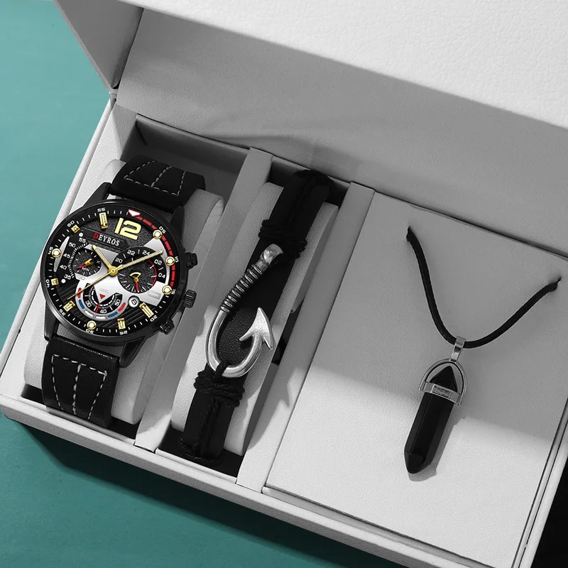Luxury Watch All Black - Conjunto de 3 uds de relojes