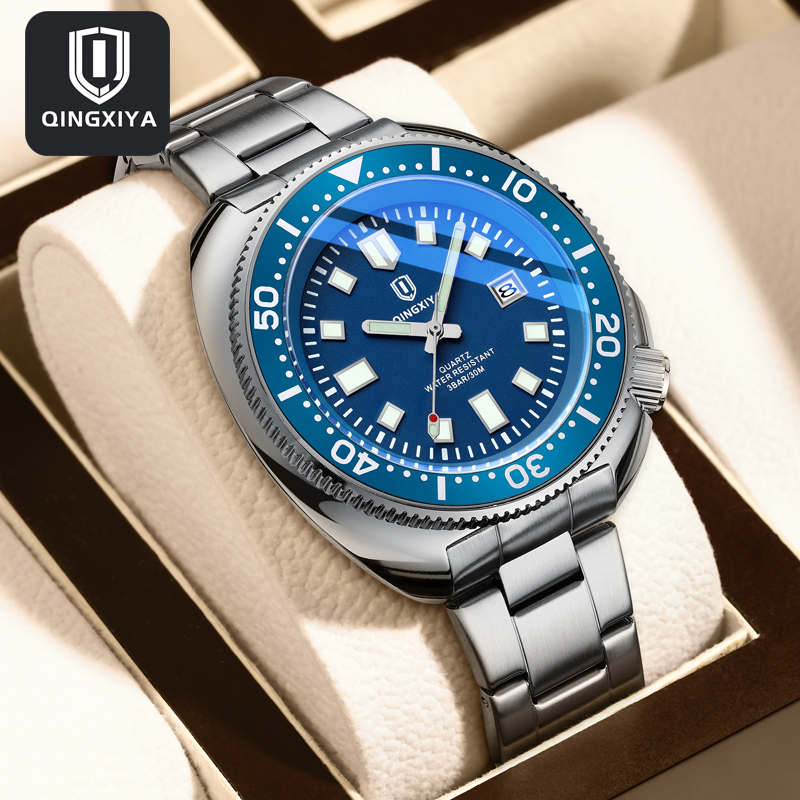 Luxury Watch Maker - Marca QINGXIYA, reloj de cuarzo azul