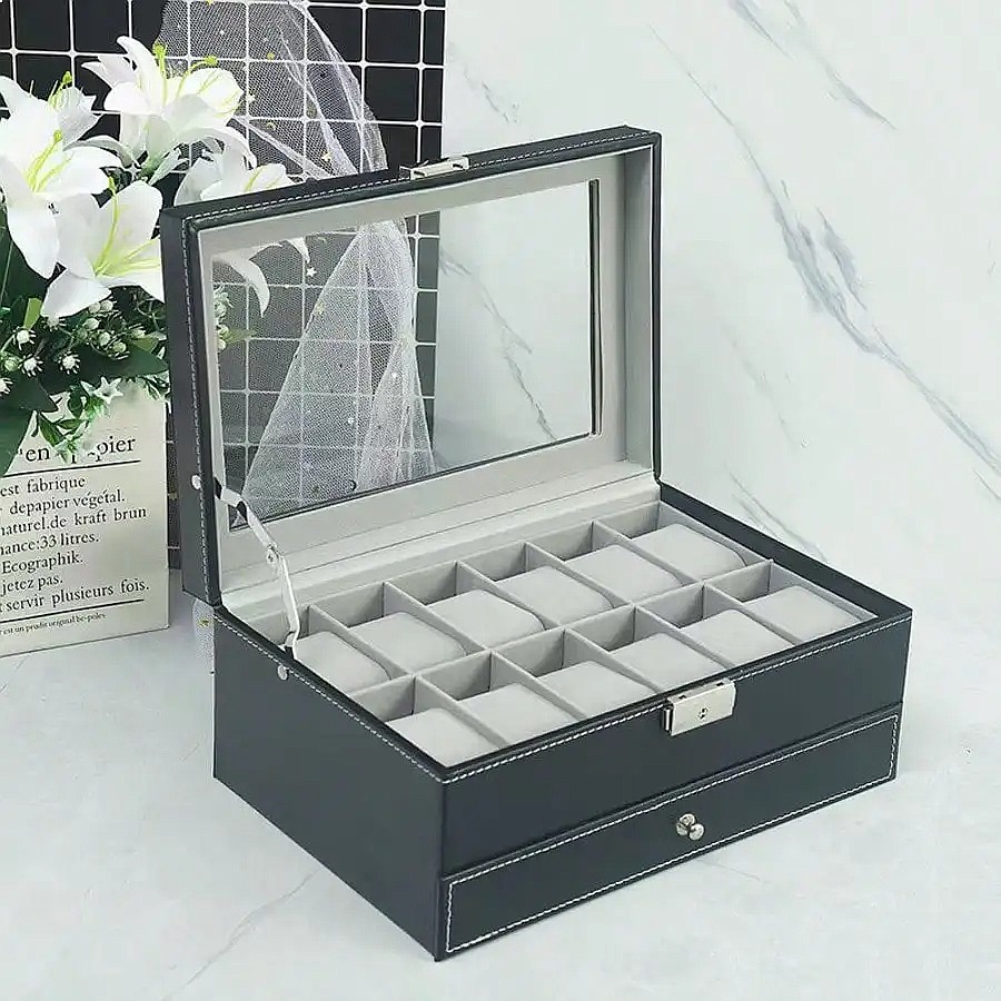 Caja para Relojes de 12 Ranura - Luxury Watch Display Case reseña y precio