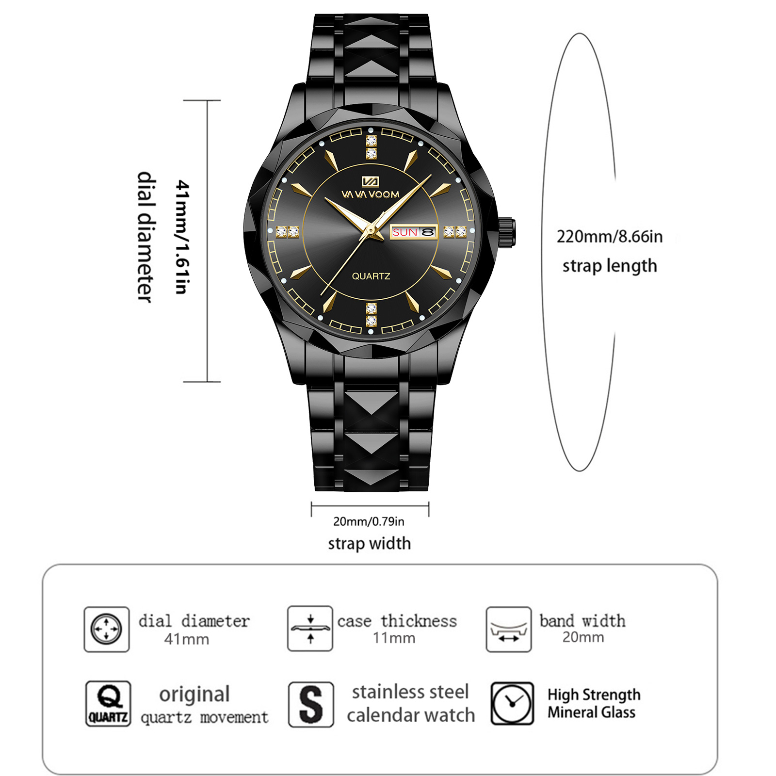 Reloj VA VOOM de acero inoxida - Luxury Watch All Black reseña y precio